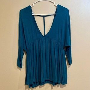 Blouse with plunge neckline